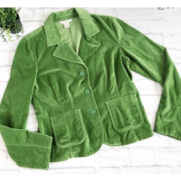 Sundance Jackets & Blazers - Sundance Vintage Y2K Leaf Green Velvet Blazer with Contrast Cuffs, 10